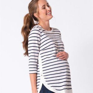 Easy Fit Striped Maternity & Nursing Top